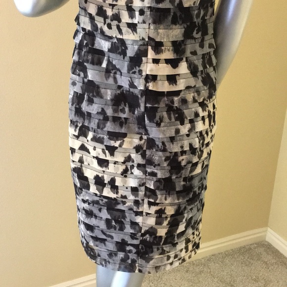 Adrianna Papell layered mesh leopard dress - Picture 7 of 10